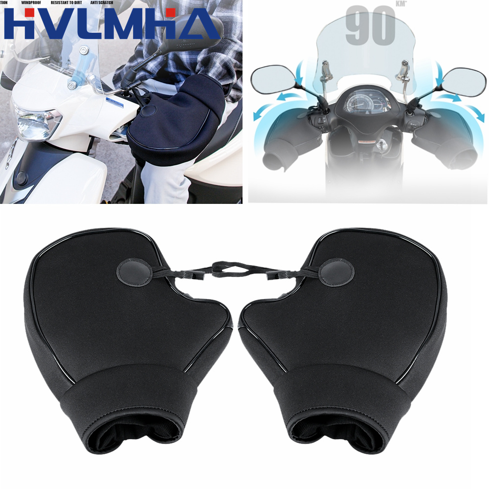 Motorcycle Gear Gloves - Motocicleta grosso quente guiador muff scooter