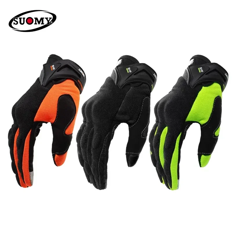 Motorcycle Gear Gloves - Suomy respirável dedo cheio corrida luvas